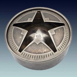 Vintage Marlboro Texas Lone Star Stainless Steel Ashtray with Lid MCM Ashtray